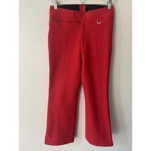 Fera Mens Ski Pants 28R Red Nylon Zip Pockets Lined Boot Leg Snowboard Zipper